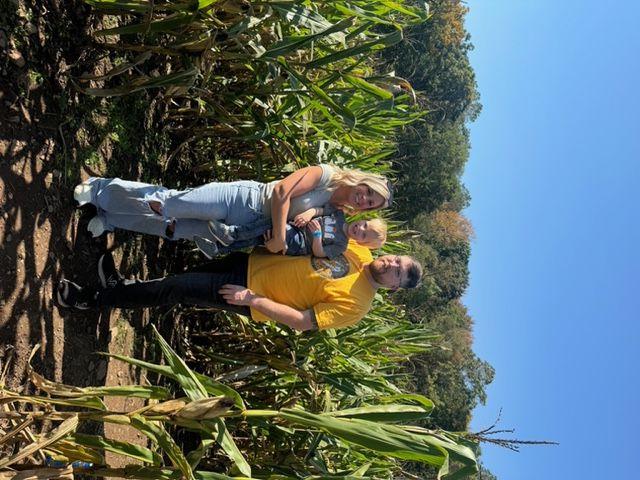 Michael Balmford with wife Allison and son Noah at a corn maze this year